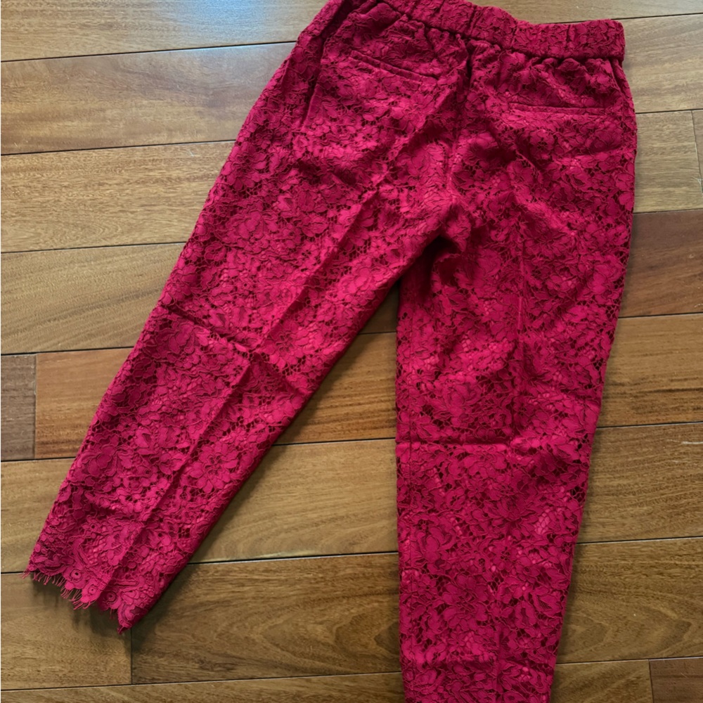 J Crew Chic Red Lace Pants